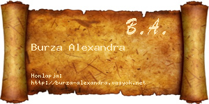 Burza Alexandra névjegykártya